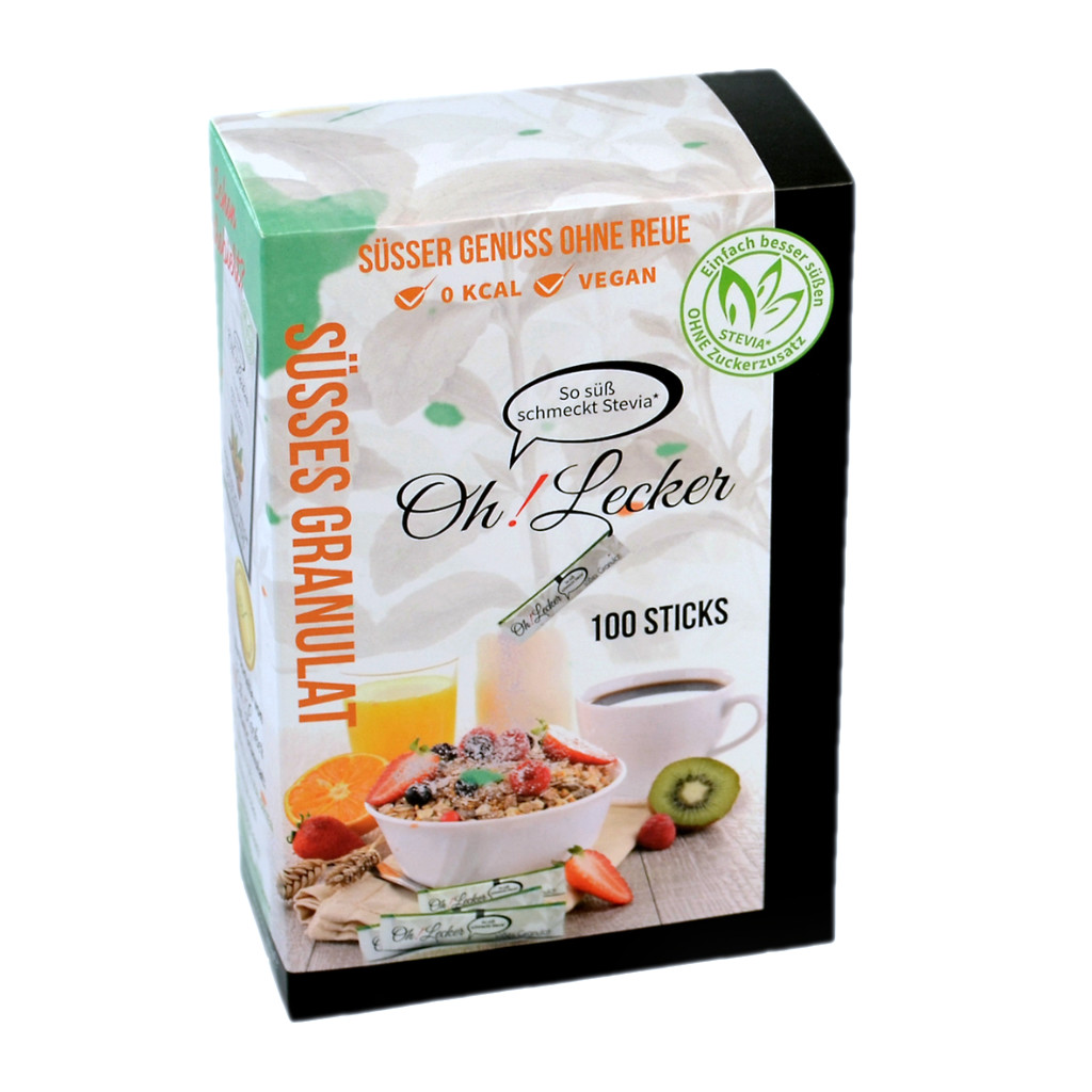 Oh! Lecker 100 Stevia* Streusüße Sticks ohne Kalorien, 100 g