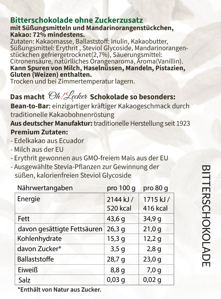 Familienpaket - 4 + 1 für Erwachsene und Kinder - Oh! Lecker Stevia* Schokoladen (Zauberschokolade und 4 Sorten Vollmilch/Edel Bitter) Familienpaket - 4 + 1 für Erwachsene und Kinder - Oh! Lecker Stevia* Schokoladen (Zauberschokolade und 4 Sorten Vollmilch/Edel Bitter)