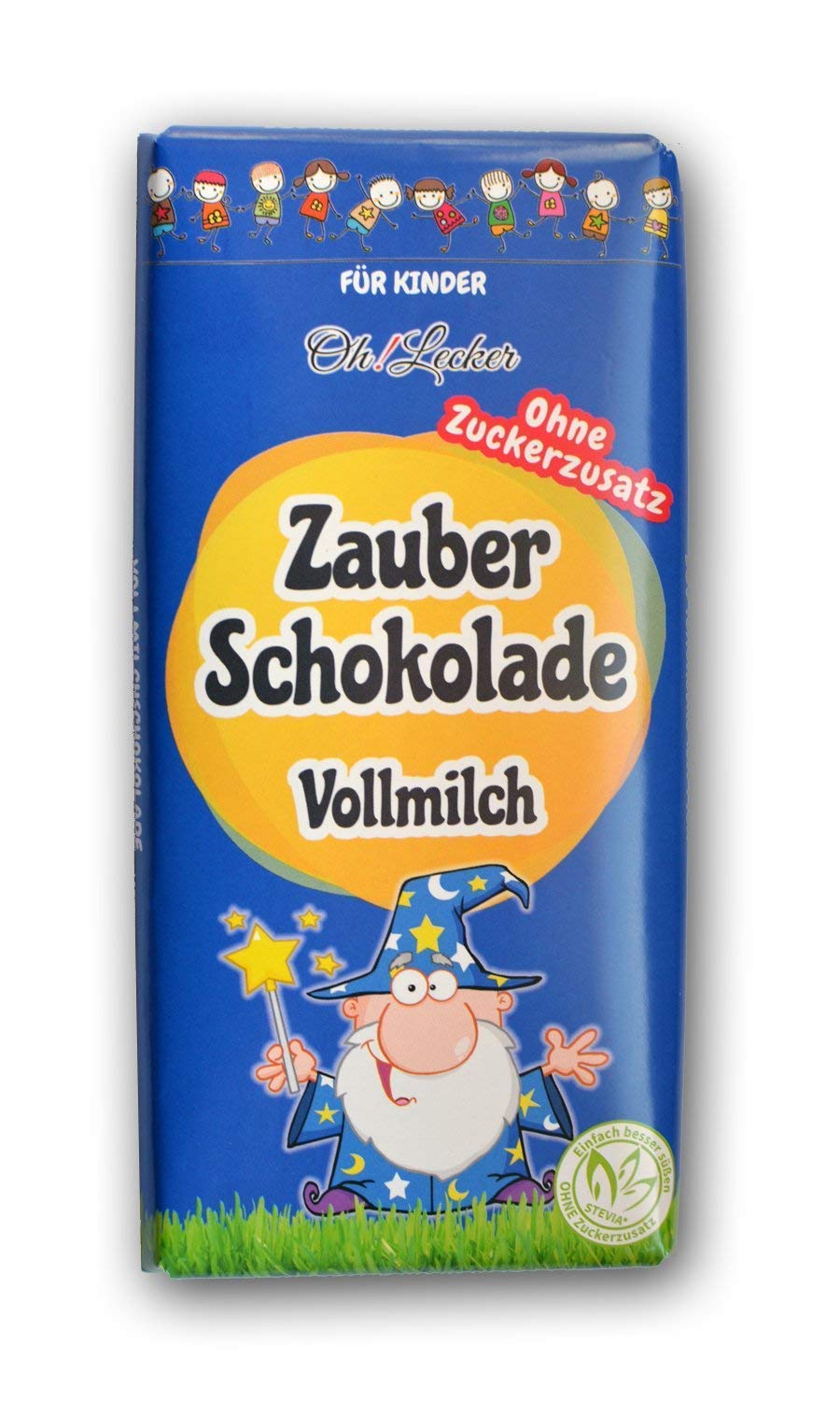 44x Oh! Lecker Stevia* Zauberschokoladen-Riegel für Kinder, Vollmilch, 40% Kakao, 15g