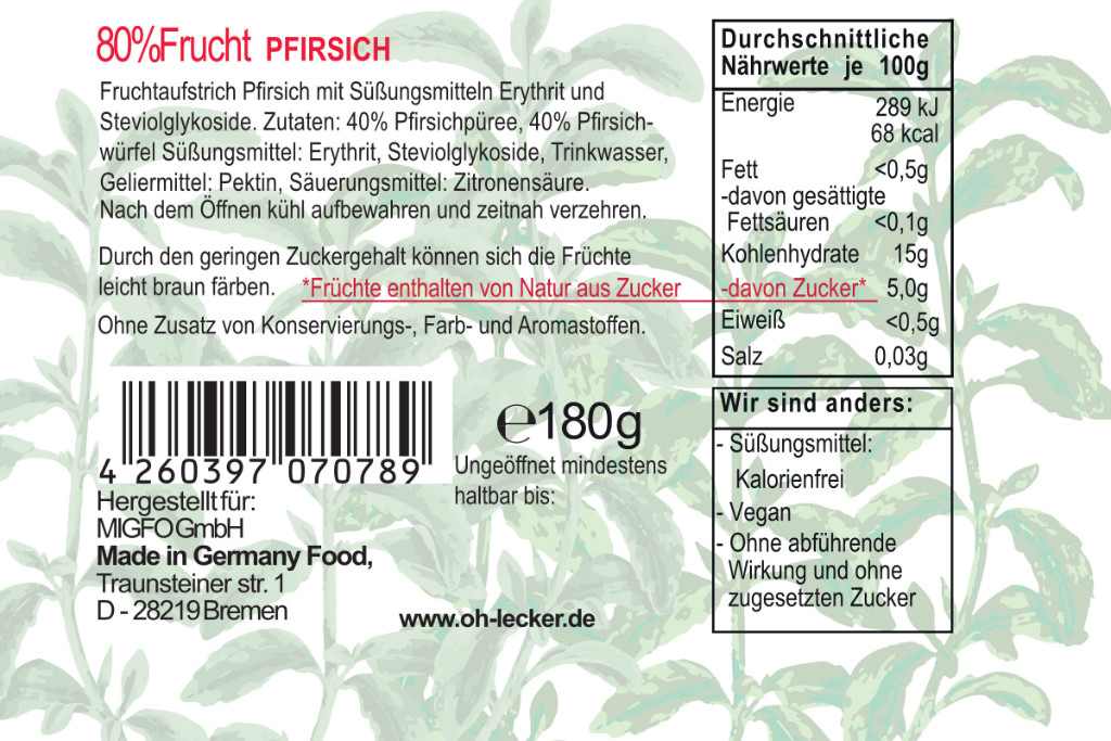 Kennenlernbox -  Oh! Lecker Stevia* Produkte (4x Fruchtaufstriche, 5 x Schokoladen, 3 x Stevia* Granulat und Sirup)