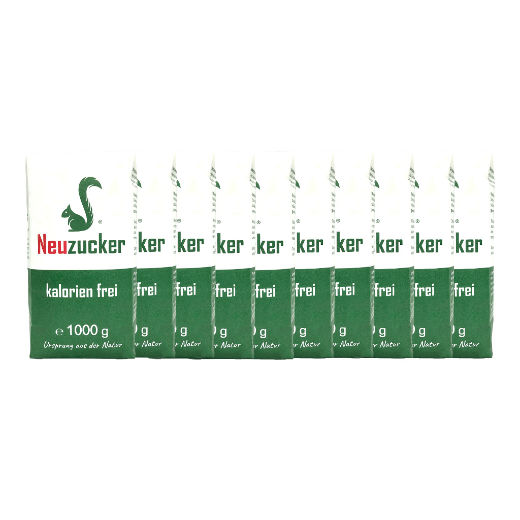 10x Neuzucker kalorien frei, Papierbeutel, Stevia*, Erythrit**, 1kg