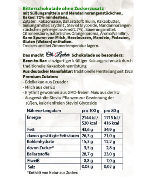 Familienpaket - 4 + 1 für Erwachsene und Kinder - Oh! Lecker Stevia* Schokoladen (Zauberschokolade und 4 Sorten Vollmilch/Edel Bitter)